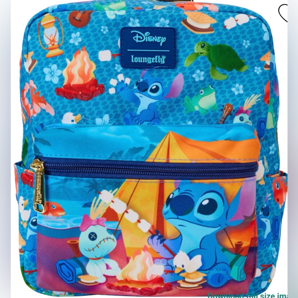 NWT Loungefly Disney’s Stitch camping Nylon backpack